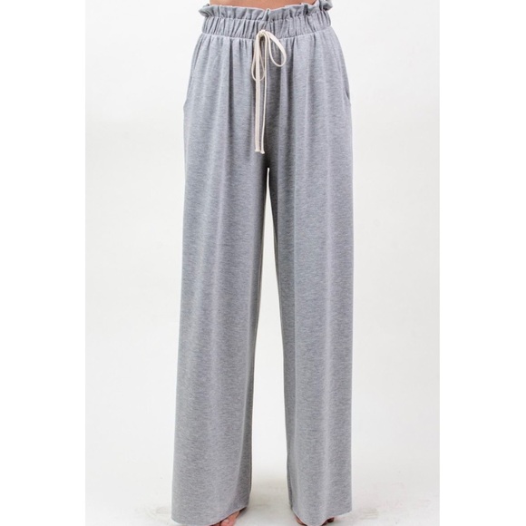 Wide Leg French Terry Lounge Pants - Picture 4 of 4